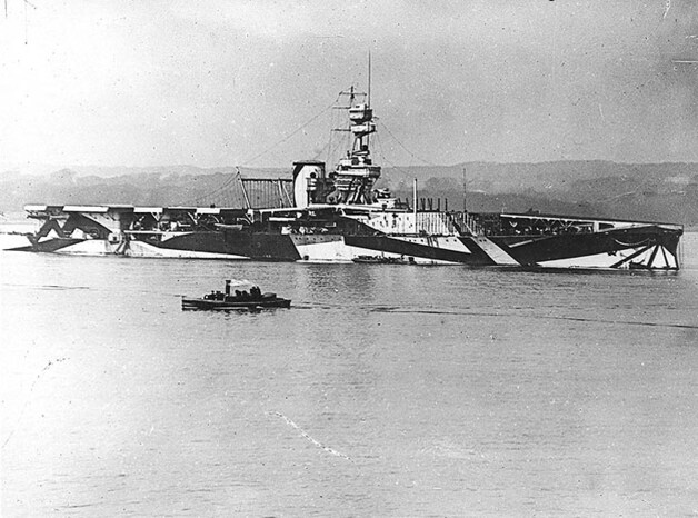 De HMS-Furious in 1918.