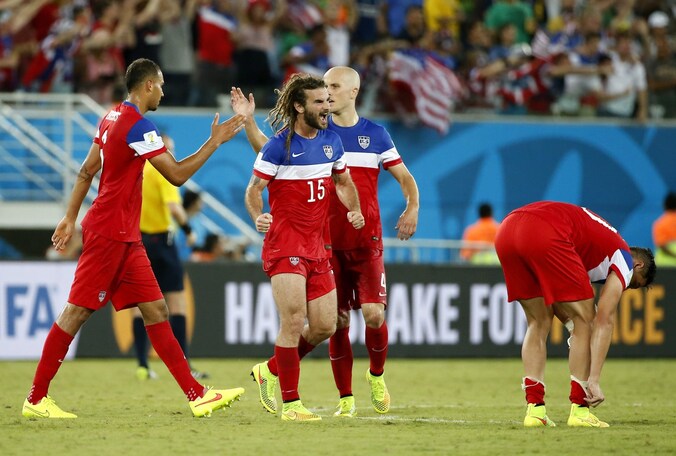 Het nationale elftal van de Verenigde Staten, met onder meer Kyle Beckerman.