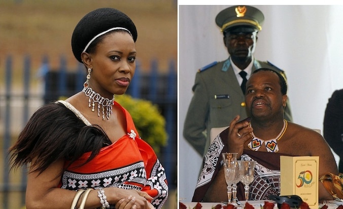 Mswati III met een van zijn nu dertien vrouwen.