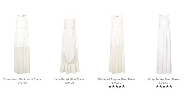 Nu te koop bij Topsho: vier witte maxijurken die gemakkelijk kunnen doorgaan voor een trouwjurk.