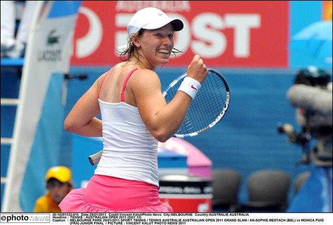 An-Sophie Mestach tijdens de Australian Open in 2011.