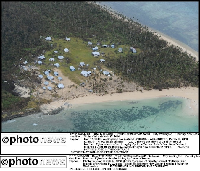 In 2010 werden de Fiji-eilanden getroffen door cycloon Thomas.