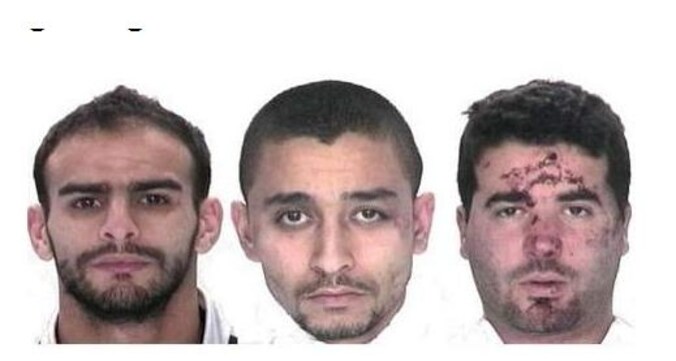 De drie voortvluchtigen: Oussama Trimini Langeri, Abdelhalim Akil en Youssef Oulad Haj Chaib.