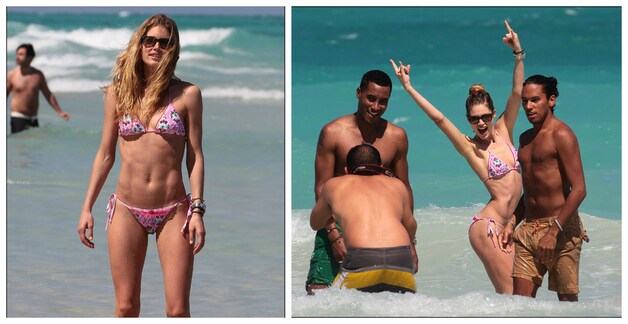 Doutzen Kroes tijdens haar fotosessie voor H&amp;M in Mexico