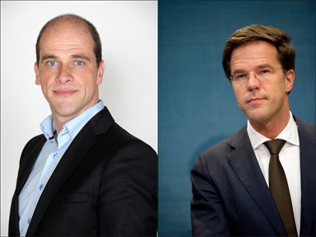 Verkiezingsoverwinnaars Diederik Samsom en Mark Rutte.