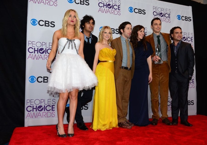 De cast van The Big Bang Theory tijdens de uitreiking van de People's Choice Awards in januari.