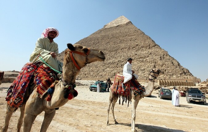 De pyramides bij Caïro.