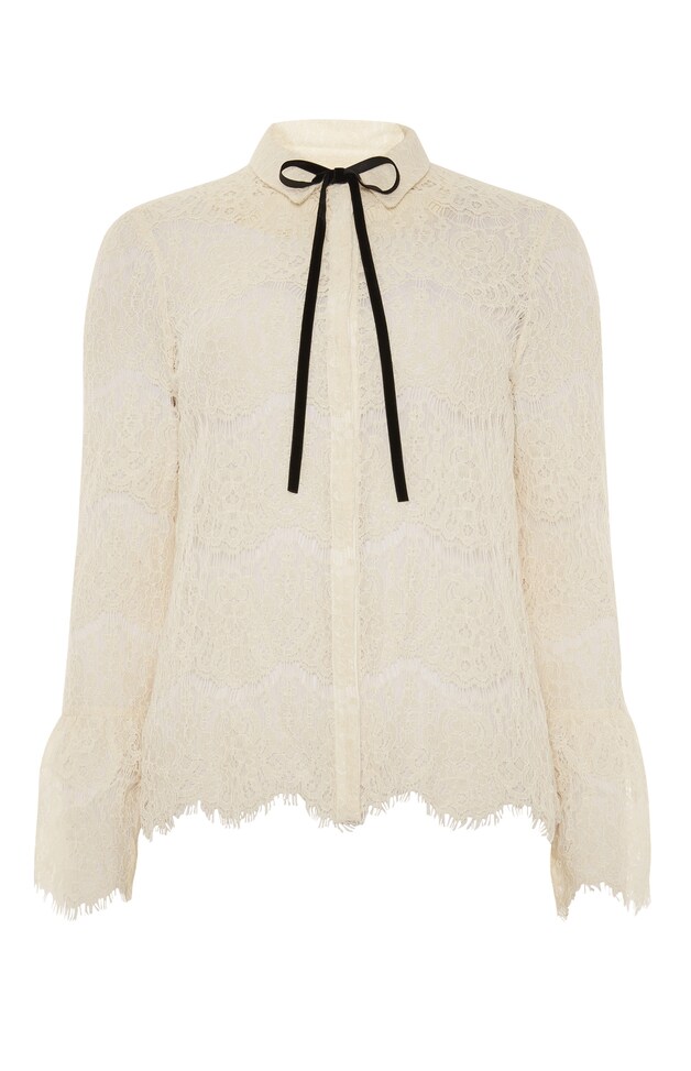 Kanten blouse met strikdetail, €23.