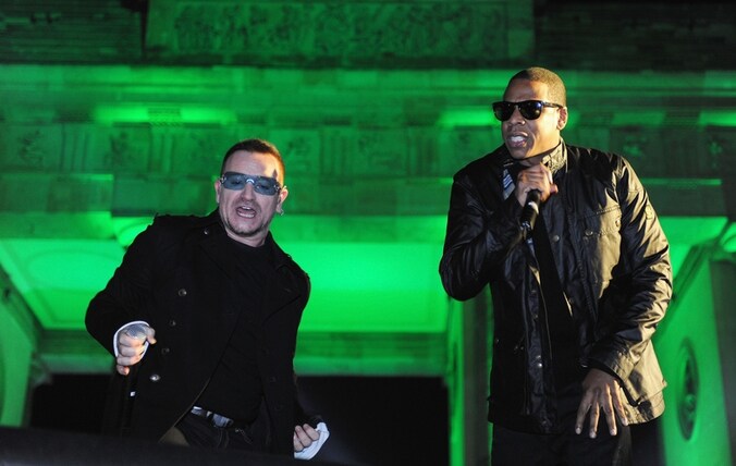 Bono en Jay-Z op de 20ste verjaardag van de val van de Berlijnse Muur.