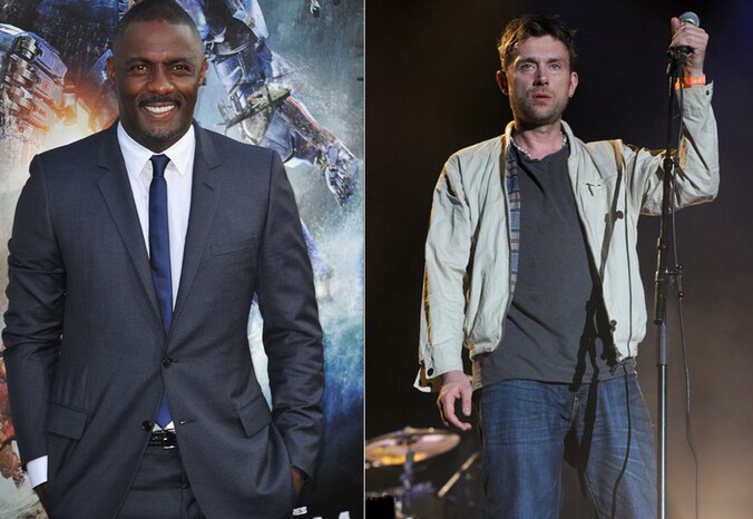 Acteur Idris Elba en rockster Damon Albarn.