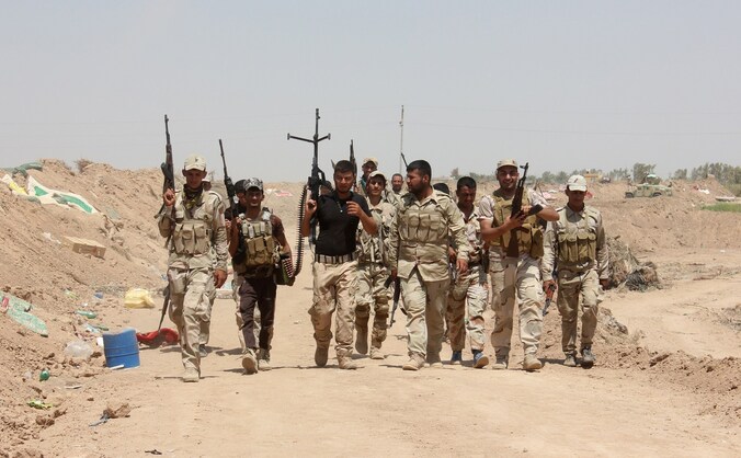 Sjiitische strijders vechten in het noorden van Irak tegen ISIS.