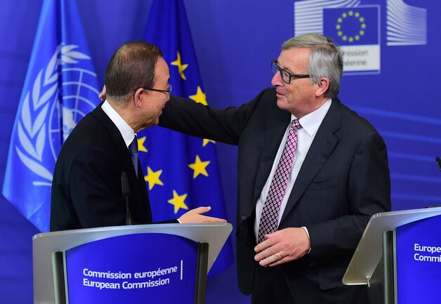 Ban Ki-moon met Jean-Claude Juncker.
