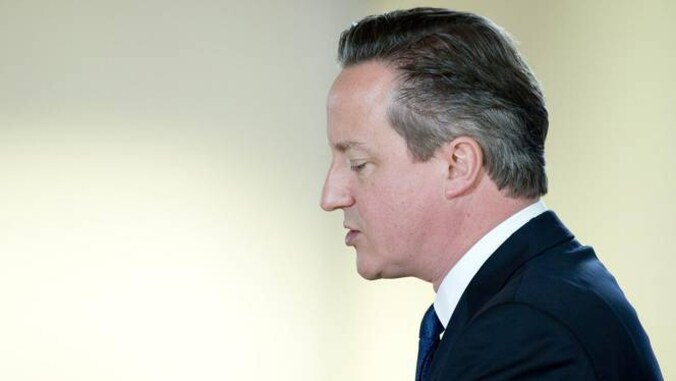 Premier Cameron op een persconferentie tijdens de EU-top in Brussel afgelopen vrijdag.