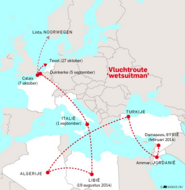 De luchtroute van de Syriër
