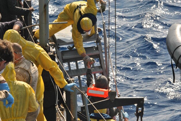 Beeld van de reddingsactie op 29 mei.