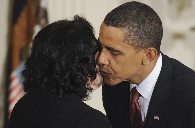 Foto ter illustratie. Van Barack Obama die de verpleegsters van het Emory University Hospital in Atlanta kust, zijn geen beelden vrijgegeven.