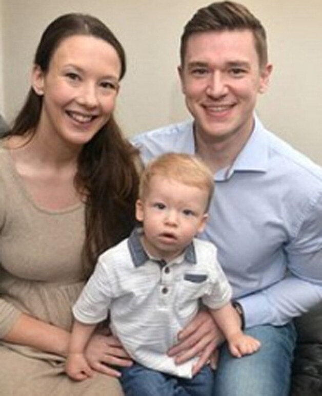 Cheryl, Paul en hun eerste zoon Cameron
