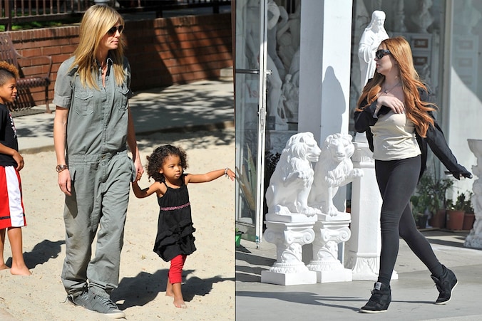 Heidi Klum en Lindsay Lohan zijn alvast fan van de sneaker met sleehak.