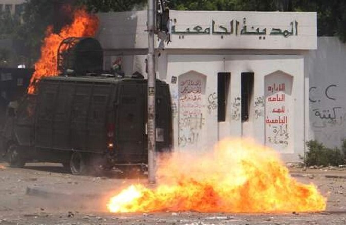 Eerder deze week was het ook al onrustig bij de Al Azhar universiteit.