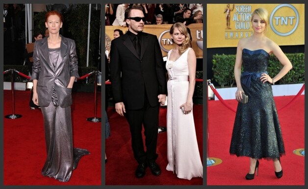 Dit droegen Tilda (2008), Michelle (2005) en Dianna (2011) de voorbije jaren op de SAG Awards.