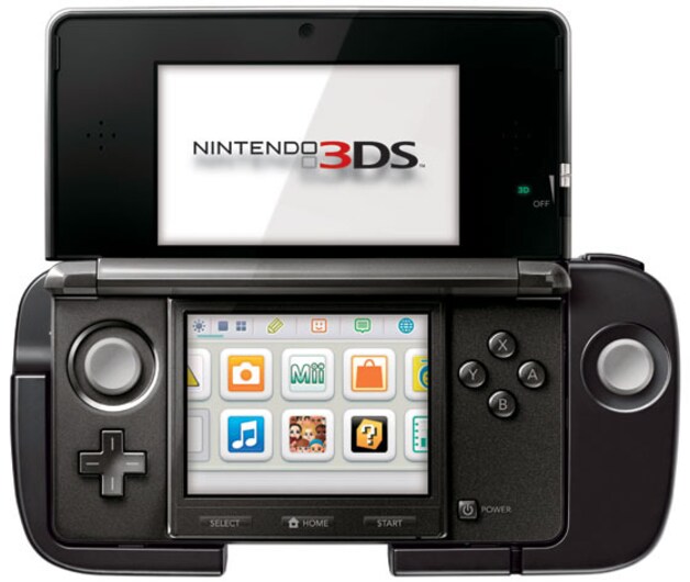De 3DS in het nieuwe 'Circle Pad Pro' biedt een extra draaiknop.