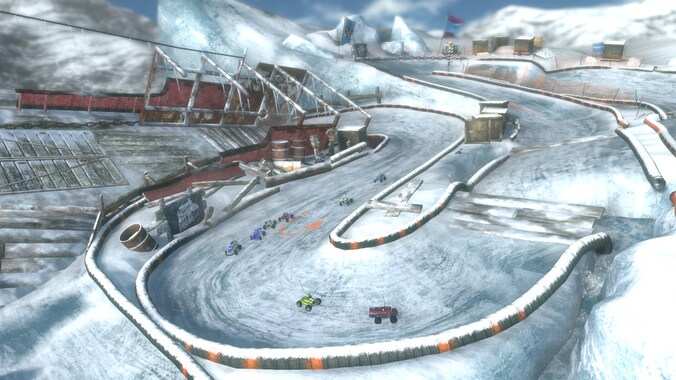 In 'Motorstorm RC' bestuur je telegeleide wagens.