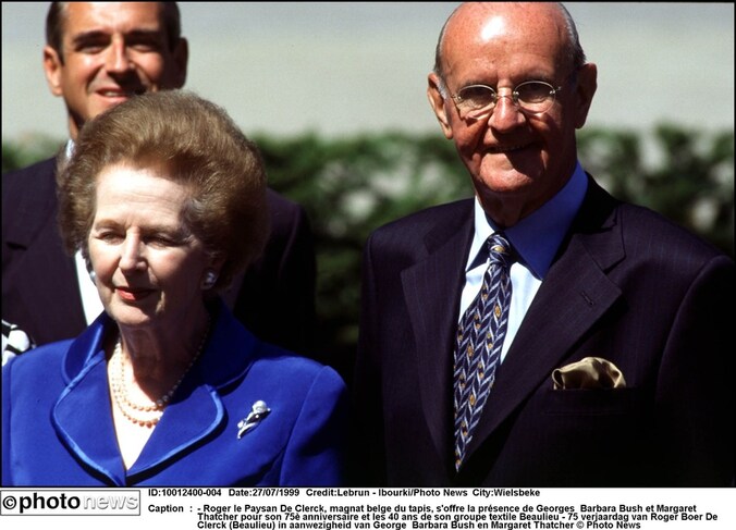Onder meer Margaret Thatcher kwam in 1999 naar Wielsbeke voor de 75ste verjaardag van Roger De Clerck.
