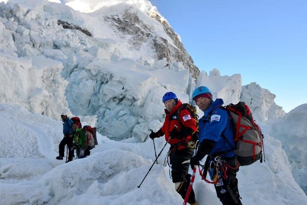 Klimmers op de Mount Everest.