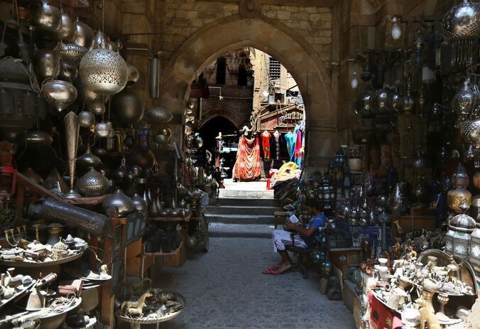 De historische Khan al-Khalili markt in Caïro