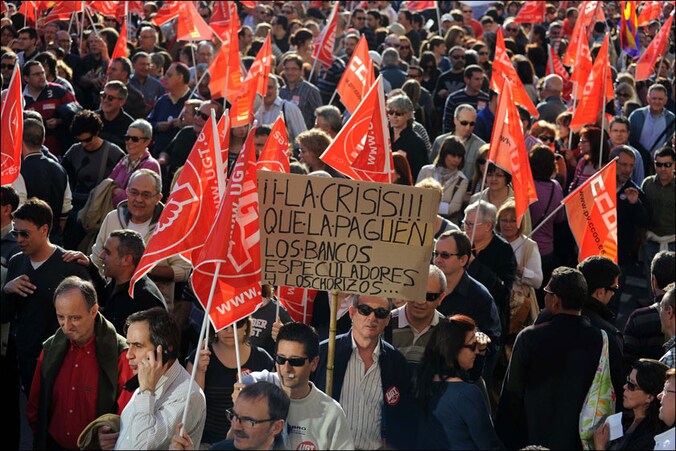 De Duitse vakbonden zijn gekant tegen een beleid van kapotsparen voor de Zuid-Europese landen.