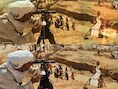 Een scène uit klassieker 'Raiders of the Lost Ark'. Bovenaan de beschadigde, originele versie, onderaan de bijgewerkte digitale uitvoering op Blu-Ray.