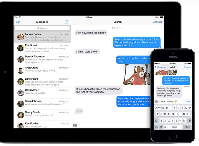 iMessage op iPad en iPhone.