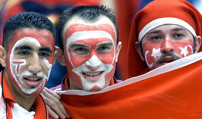 Voetbalfans van Turkije.
