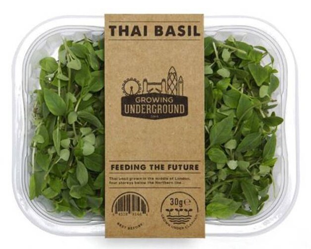 Thaise basilicum is slechts één van de vele gewassen die Growing Underground wil aanbieden aan restaurants, supermarkten en groothandels.