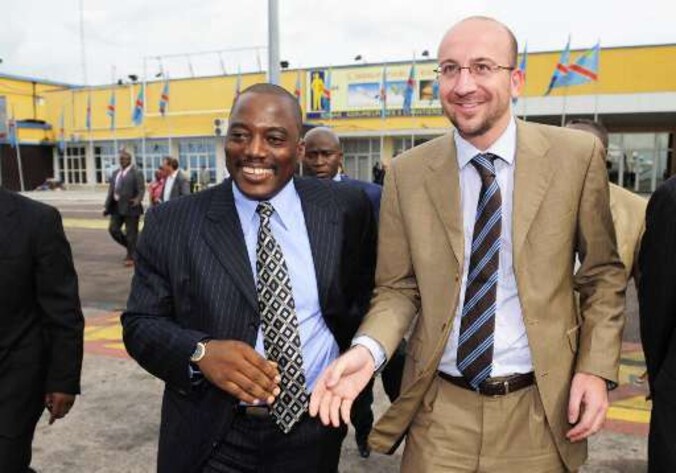 President Joseph Kabila en minister van Ontwikkelingssamenwerking Charles Michel.