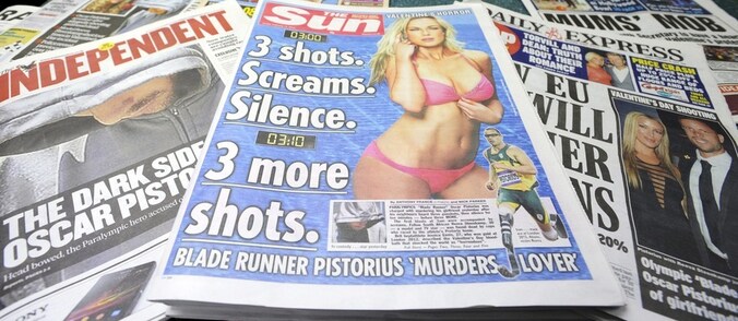 De voorpagina van The Sun