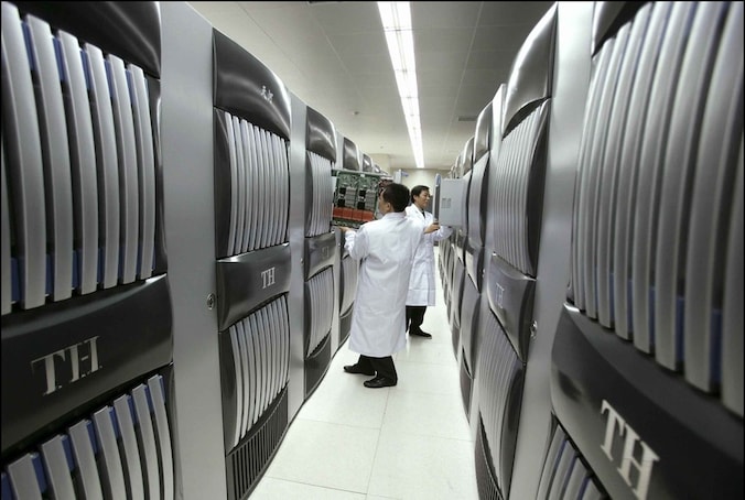 De snelste supercomputer in China heet 'Tianhe', ofwel 'Milky Way'.