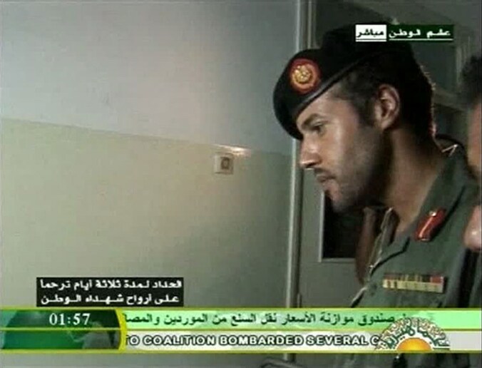 Khamis Kadhafi, gisterenavond op de Libische televisie.