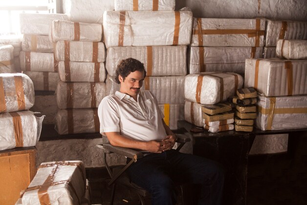 Acteur Wagner Moura als 'Pablo Escobar' in Narcos.