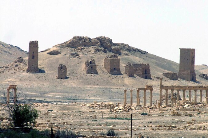 The antieke Syrische stad Palmyra op 17 mei 2015.
