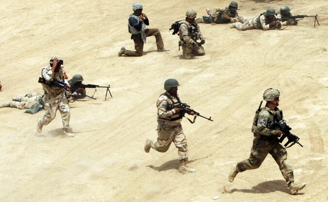 Een training van Iraakse militairen.