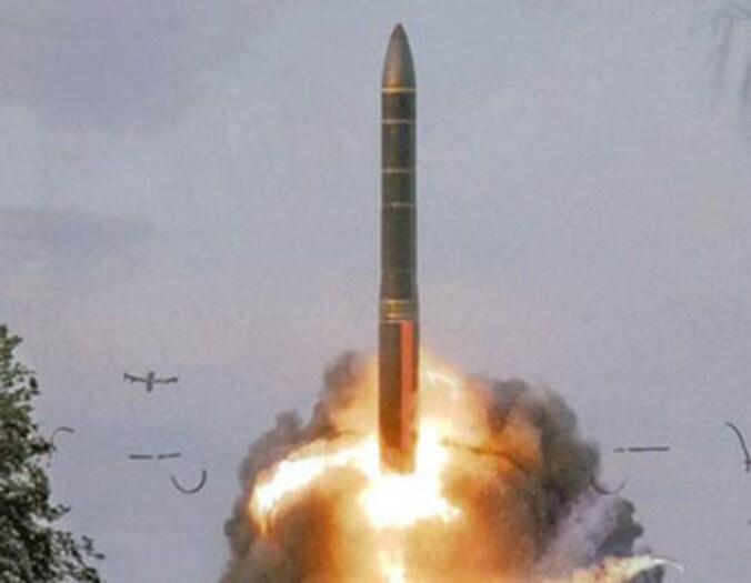 Raket van het type RS-24. (Archieffoto)