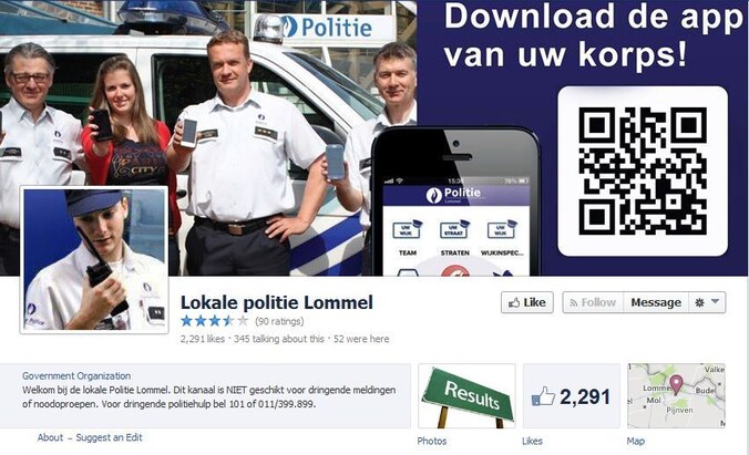 De Facebook-pagina van de politie van Lommel.