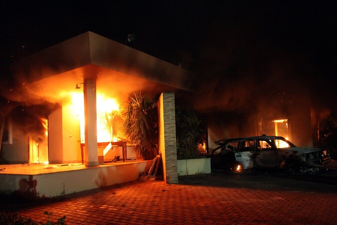 De aanval op het Amerikaanse consulaat in Benghazi in 2012.
