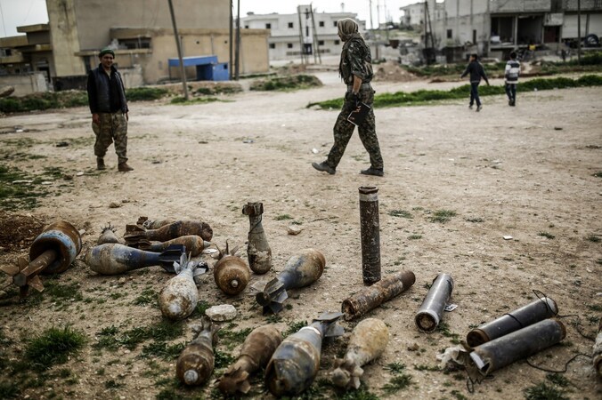 Kobane in Syrië, een stad die tot januari in handen was van IS.