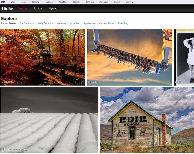 De paarse Yahoo-balk is veel Flickr-gebruikers een doorn in het oog.