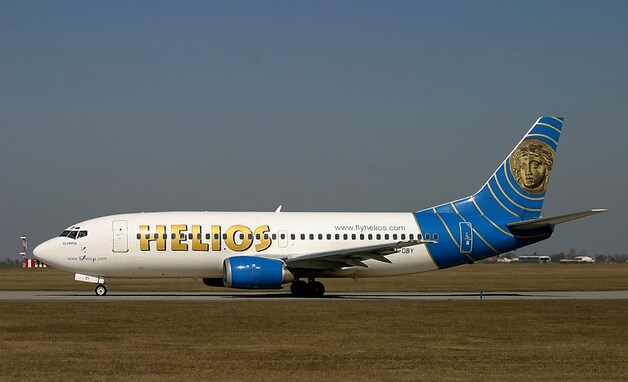 Het neergestorte vliegtuig 5B-DBY van Helios Airways.