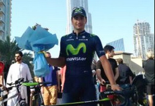 Javier Moreno ging met de bloemen lopen.