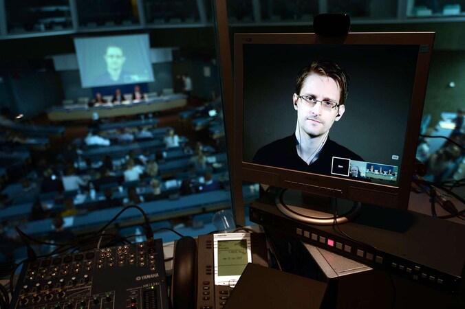 Klokkenluider Edward Snowden, die de afluisterpraktijken van de NSA voor het eerst wereldkundig maakte.
