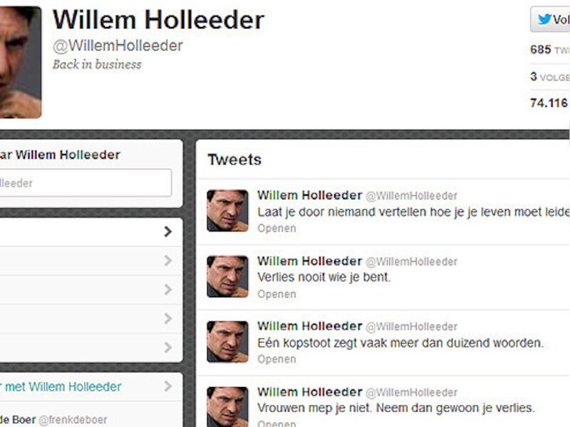 De nep-twitteraccount van Holleeder.